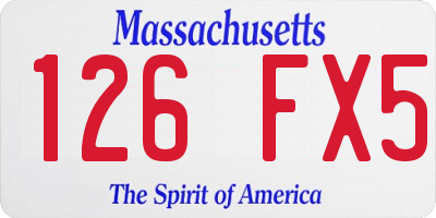 MA license plate 126FX5