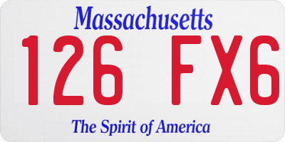 MA license plate 126FX6