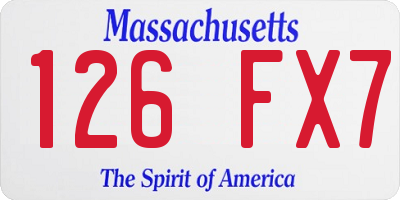 MA license plate 126FX7