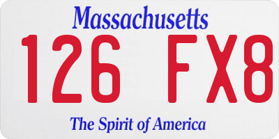 MA license plate 126FX8