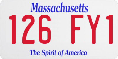 MA license plate 126FY1