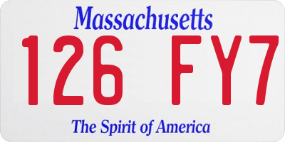 MA license plate 126FY7