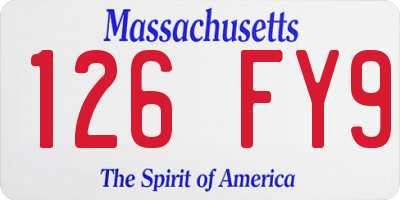 MA license plate 126FY9