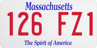 MA license plate 126FZ1