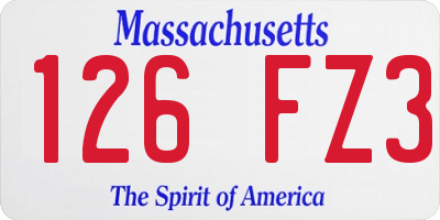 MA license plate 126FZ3