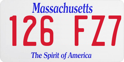 MA license plate 126FZ7