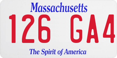 MA license plate 126GA4