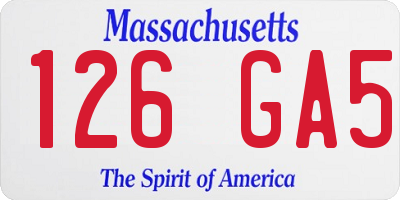 MA license plate 126GA5