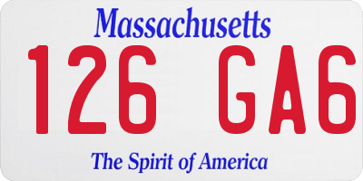 MA license plate 126GA6
