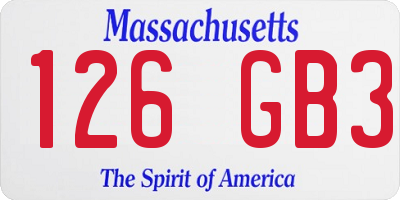 MA license plate 126GB3