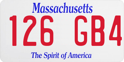MA license plate 126GB4
