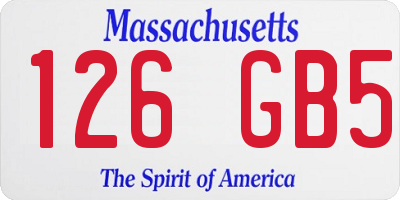 MA license plate 126GB5