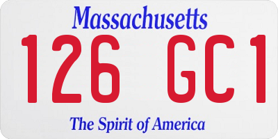 MA license plate 126GC1