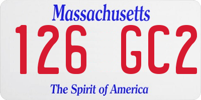 MA license plate 126GC2
