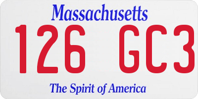 MA license plate 126GC3