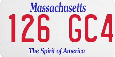 MA license plate 126GC4