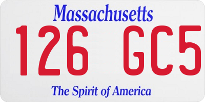 MA license plate 126GC5