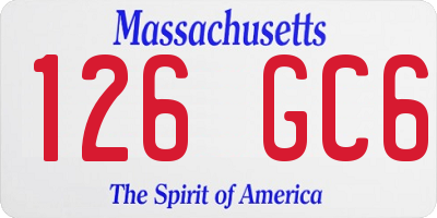 MA license plate 126GC6