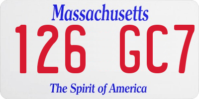 MA license plate 126GC7