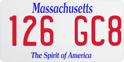 MA license plate 126GC8