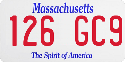MA license plate 126GC9