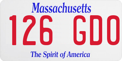 MA license plate 126GD0