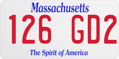 MA license plate 126GD2