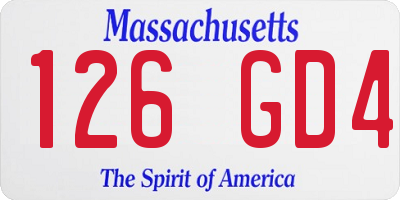 MA license plate 126GD4