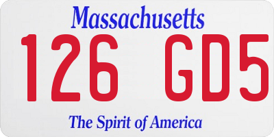 MA license plate 126GD5