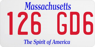 MA license plate 126GD6