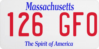 MA license plate 126GF0
