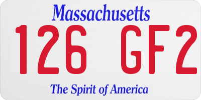 MA license plate 126GF2
