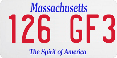 MA license plate 126GF3