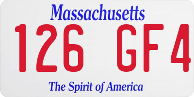 MA license plate 126GF4