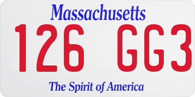 MA license plate 126GG3