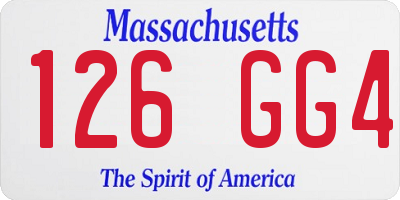 MA license plate 126GG4