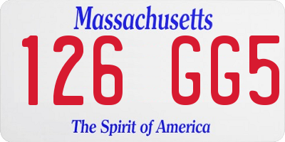MA license plate 126GG5