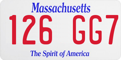 MA license plate 126GG7