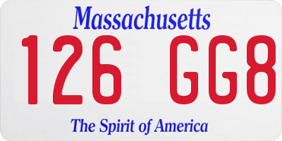 MA license plate 126GG8