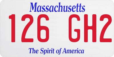 MA license plate 126GH2