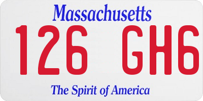 MA license plate 126GH6