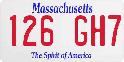 MA license plate 126GH7