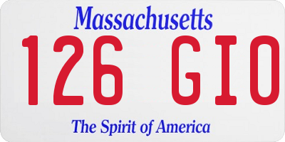 MA license plate 126GI0