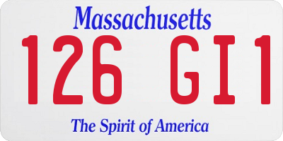 MA license plate 126GI1