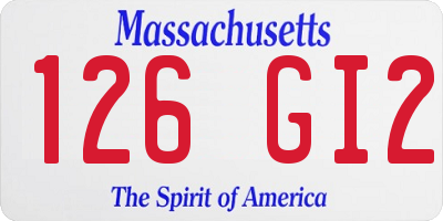 MA license plate 126GI2