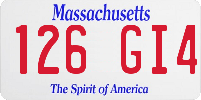 MA license plate 126GI4