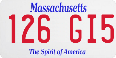 MA license plate 126GI5