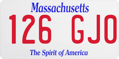 MA license plate 126GJ0