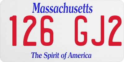 MA license plate 126GJ2