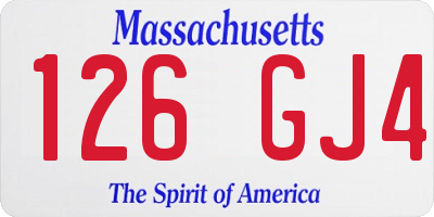 MA license plate 126GJ4